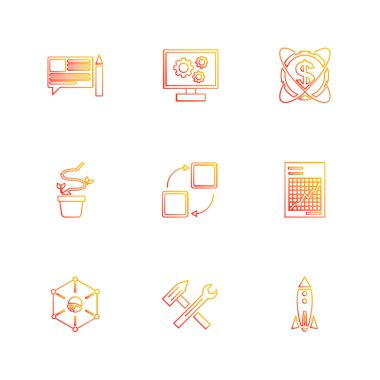 iş yaratıcı düz tasarım simgeler vektör koleksiyonu