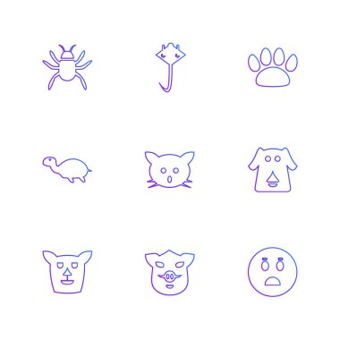 Beyaz arka plan üzerinde farklı minimalist düz vektör app simgeleri