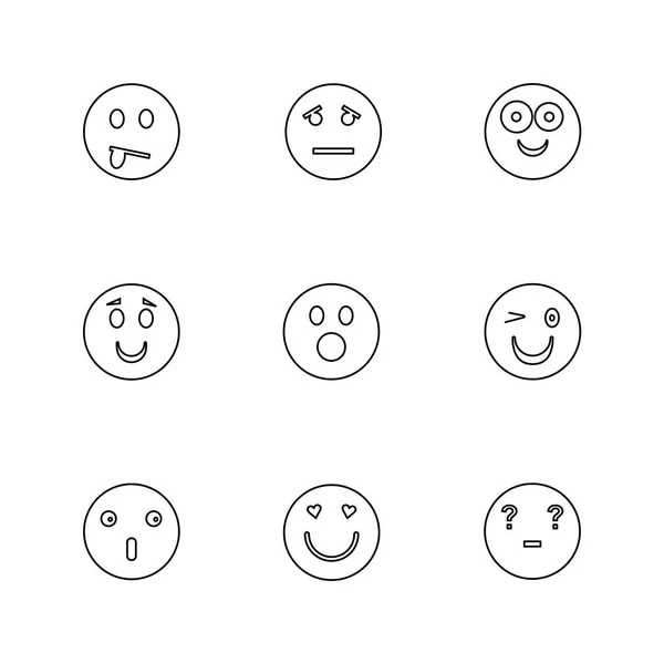 Koleksi Vektor Dari Ikon Desain Senyum Datar Yang Kreatif - Stok Vektor