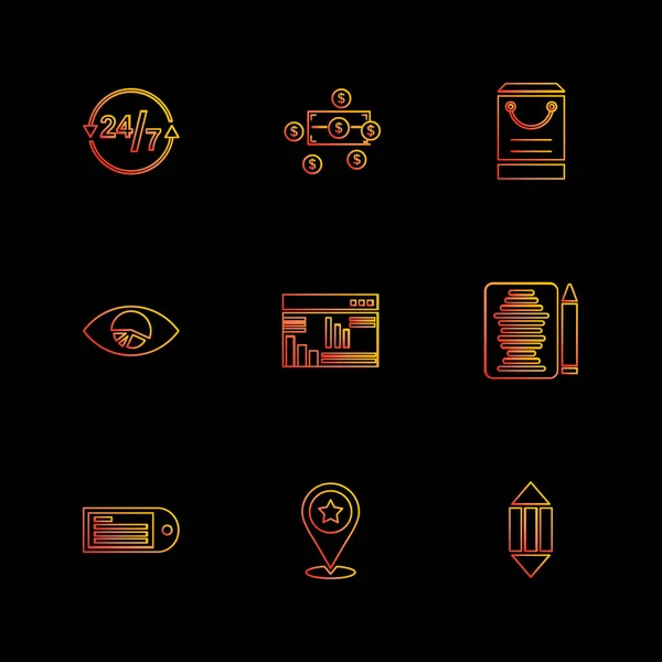 Diseño Vectorial Colección Plana Iconos Creativos Negocios — Archivo Imágenes Vectoriales