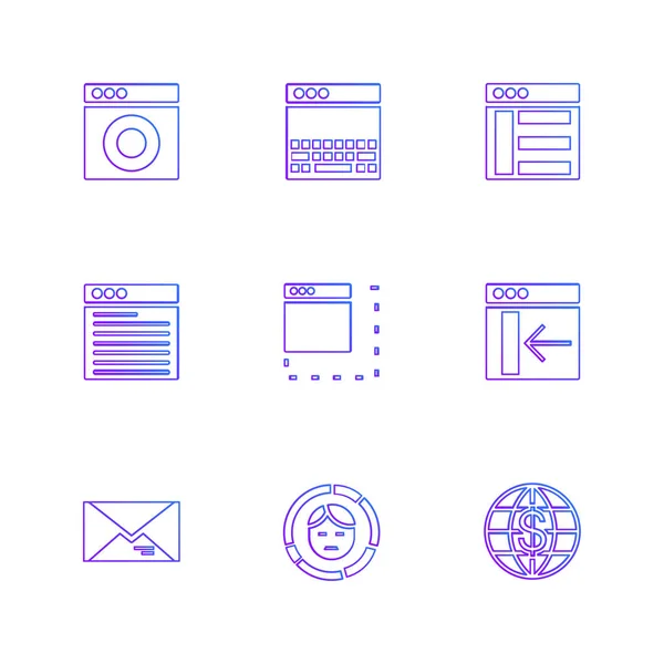 Ordenadores Dispositivos Digitales Botones Gadgets Conjunto Iconos Estilo Plano — Vector de stock