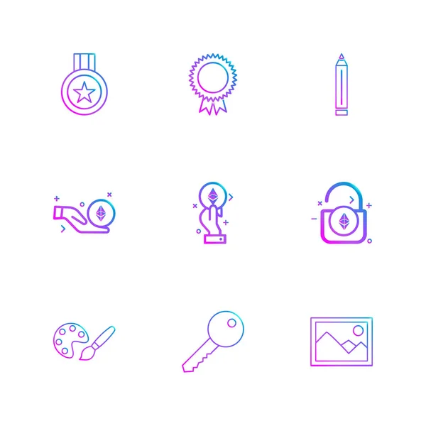 Colección Vectorial Iconos Diseño Plano Creativo Negocios — Archivo Imágenes Vectoriales