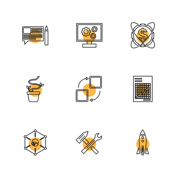 Vector Design Flat Collection Business Creative Icons — Stock Vector