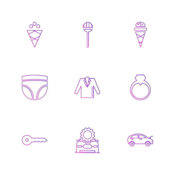 Ensemble Diverses Icônes Vectorielles Minimalistes App — Image vectorielle