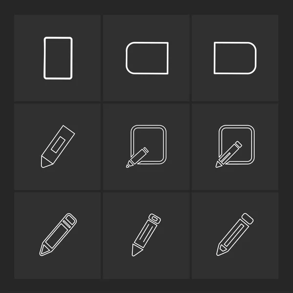 Conjunto Iconos Vectoriales Minimalistas Con Varios Símbolos — Archivo Imágenes Vectoriales