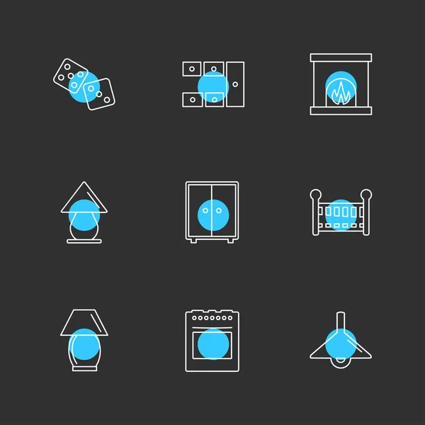 Minimalistische Verschillende Platte Vector App Pictogrammen — Stockvector