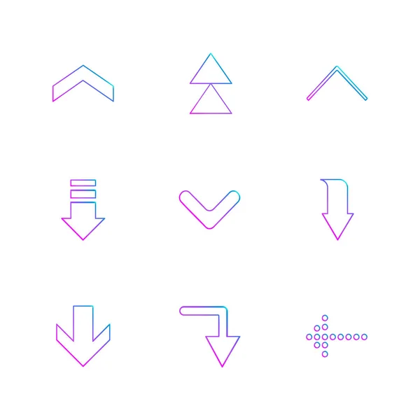 Pfeile Richtungen Zeiger Kreative Symbole Gesetzt Vektor Design Flache Sammlung — Stockvektor