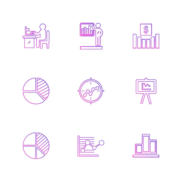 Diseño Vectorial Colección Plana Iconos Creativos Negocios — Vector de stock