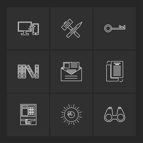 Conjunto Varios Iconos Aplicaciones Vectoriales Minimalistas — Archivo Imágenes Vectoriales