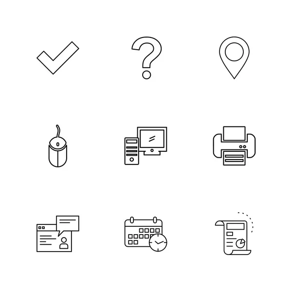 Ordenadores Dispositivos Digitales Botones Gadgets Conjunto Iconos Estilo Plano — Vector de stock