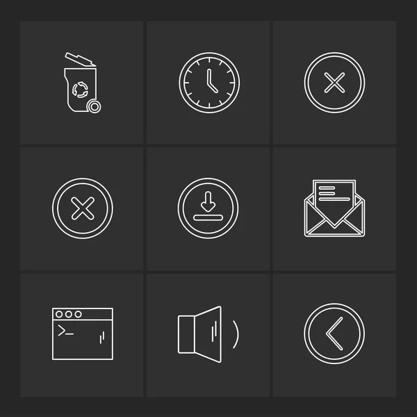 Conjunto Iconos Vectoriales Minimalistas — Archivo Imágenes Vectoriales