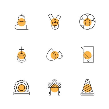 renkli daireler beyaz arka plan üzerinde izole ile farklı minimalist düz vektör app simgeleri