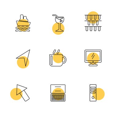 renkli daireler beyaz arka plan üzerinde izole ile farklı minimalist düz vektör app simgeleri