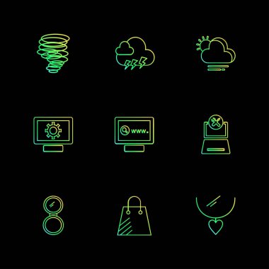 Bilgisayarlar, dijital cihazlar ve becerikli alet düğme düz stil ikonları ayarla