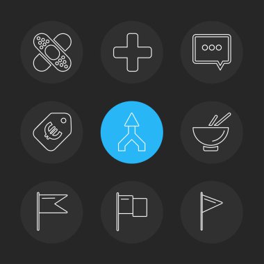 çeşitli minimalist vektör app simge kümesi  