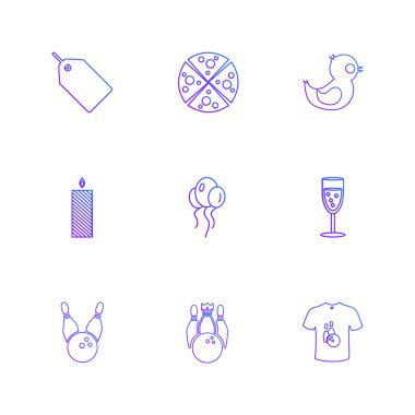 Beyaz arka plan üzerinde farklı minimalist düz vektör app simgeleri