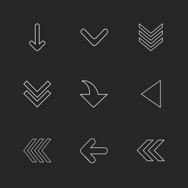 oklar yön işaretçiler yaratıcı simgeler ayarla, düz özel koleksiyon vektör