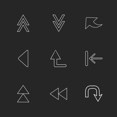 oklar yön işaretçiler yaratıcı simgeler ayarla, düz özel koleksiyon vektör