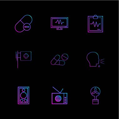 çeşitli semboller ile minimalist vektör simge kümesi