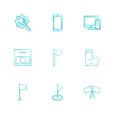 dizi iş ikonları/simgeleri, vektör, illüstrasyon 