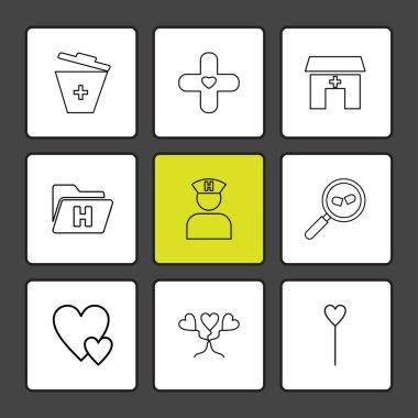 dizi iş ikonları/simgeleri, vektör, illüstrasyon 