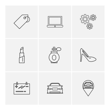 dizi iş ikonları/simgeleri, vektör, illüstrasyon 