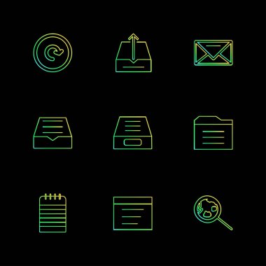 çeşitli semboller ile minimalist vektör simge kümesi