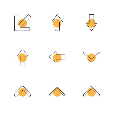 oklar yön işaretçiler yaratıcı simgeler ayarla, düz özel koleksiyon vektör