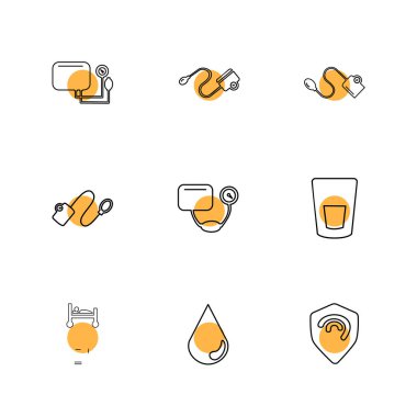 Beyaz arka plan üzerinde farklı minimalist düz vektör app simgeleri