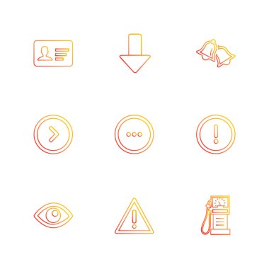 Beyaz arka plan üzerinde farklı minimalist düz vektör app simgeleri