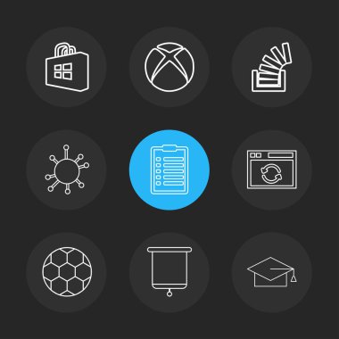 farklı düz vektör app simge kümesi 