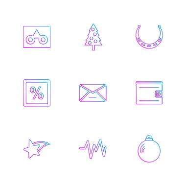 Beyaz arka plan üzerinde renkli farklı minimalist düz vektör app simgeleri