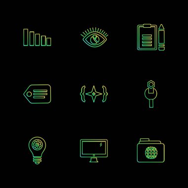 Bilgisayarlar, dijital cihazlar ve becerikli alet düğme düz stil ikonları ayarla