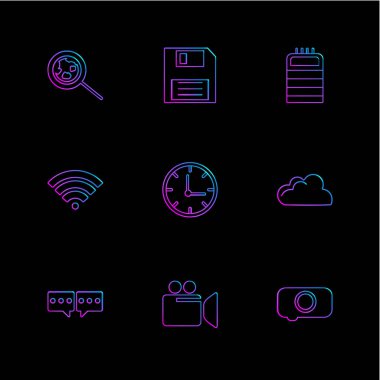 dizi iş ikonları/simgeleri, vektör, illüstrasyon 