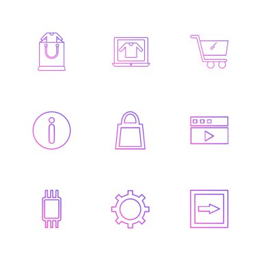 yaratıcı düz tasarım simgeler Alışveriş vektör toplama