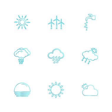 çeşitli minimalist vektör app simge kümesi  