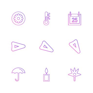 Beyaz arka plan üzerinde renkli farklı minimalist düz vektör app simgeleri