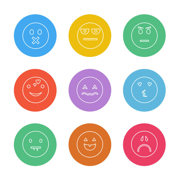 User profile picture icons set in simple style