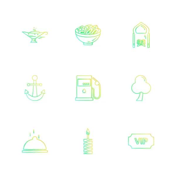 Conjunto Varios Iconos Aplicaciones Vectoriales Minimalistas — Archivo Imágenes Vectoriales