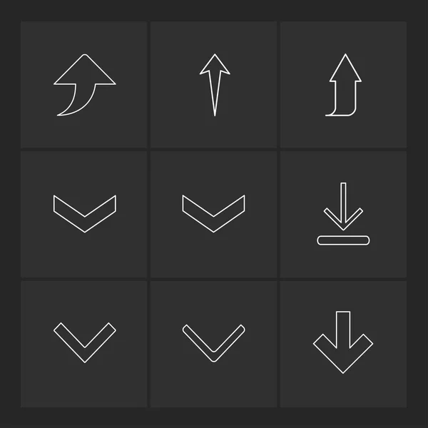 Направление Стрелок Указатели Творческие Значки Набор Векторный Дизайн Плоская Коллекция — стоковый вектор