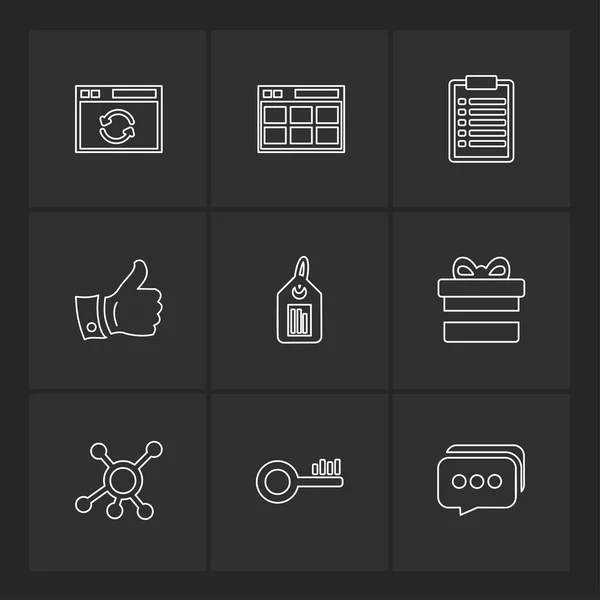 Set Various Minimalistic Vector App Icons — Stock Vector