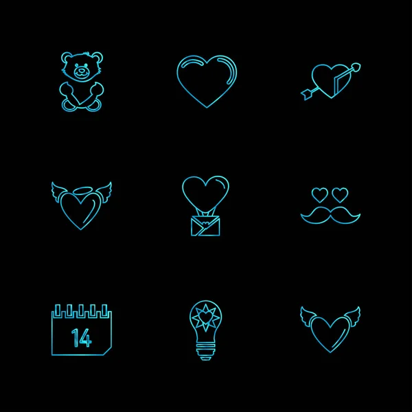 Conjunto Iconos Vectoriales Minimalistas Con Varios Símbolos — Vector de stock