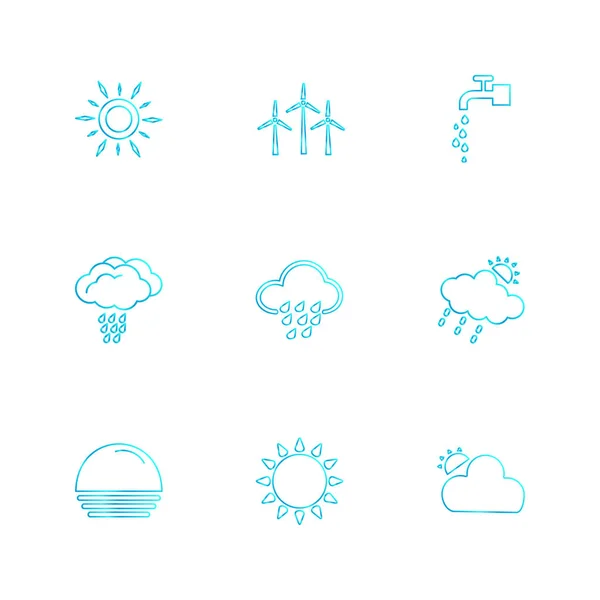 Set Various Minimalistic Vector App Icons — Stock Vector