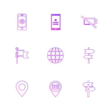 Bilgisayarlar, dijital cihazlar ve becerikli alet düğme düz stil ikonları ayarla