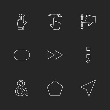 çeşitli minimalist vektör app simge kümesi  