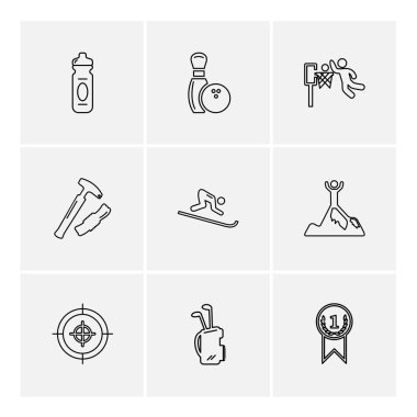 spor düz tasarım simgeler vektör koleksiyonu