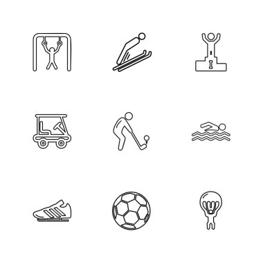 çeşitli semboller ile minimalist vektör simge kümesi