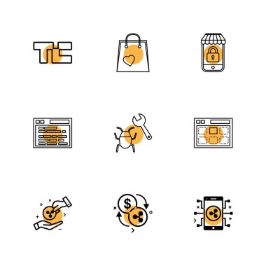 iş yaratıcı simgeler vektör tasarım düz koleksiyonu