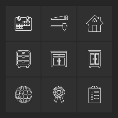 çeşitli minimalist vektör app simge kümesi  