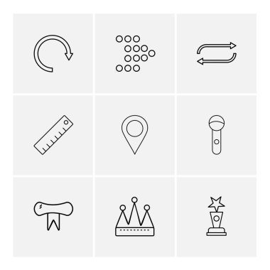 rasgele düz vektör app simge kümesi